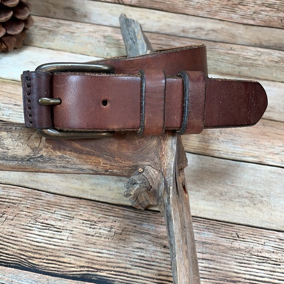 J. Crew Brown Leather Belt Men’s Size 32 - Picture 10 of 11